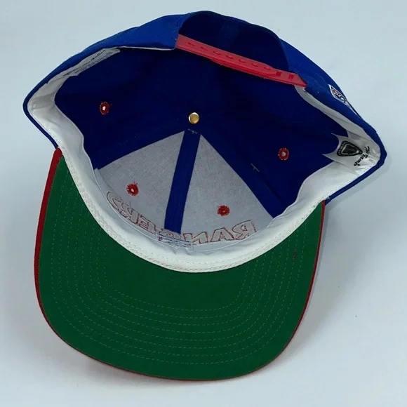 Vintage The Game NHL New York Rangers NY Blue/Red Athletic SnapBack Hat NEW
